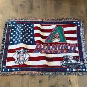 Vintage 2001 Arizona Diamondbacks World Series Champions Woven Tapestry Blanket